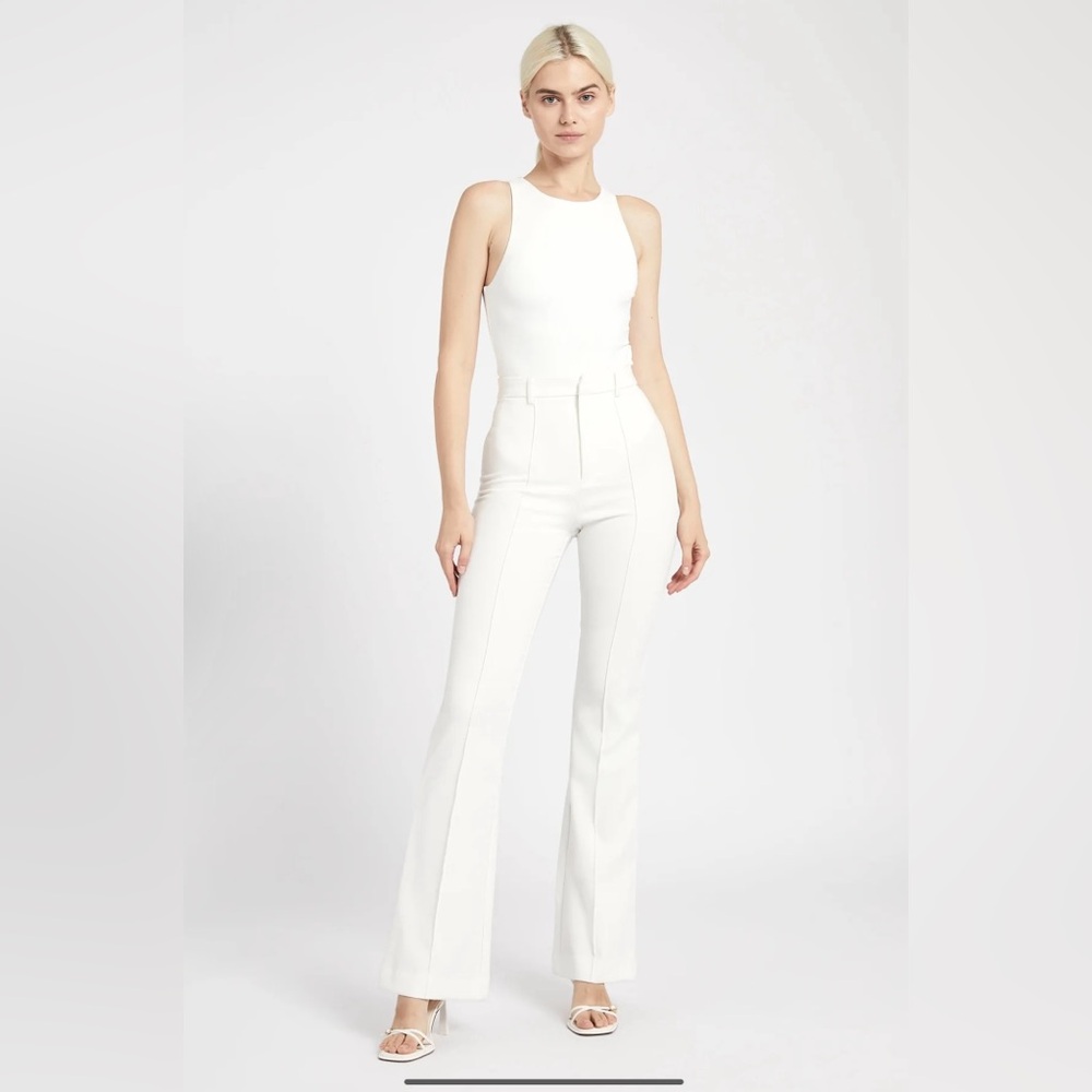 Wide Leg Suit Trousers - White